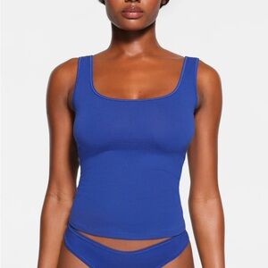 *SKIMS* Cotton Jersey Tank and Pants SET Cobalt Blue: SMALL- New With Tags
